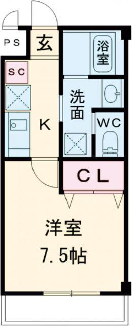 REVO門真(1K/1階)の間取り写真