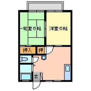 サンビレッジ美原A棟(2DK/1階)の間取り写真