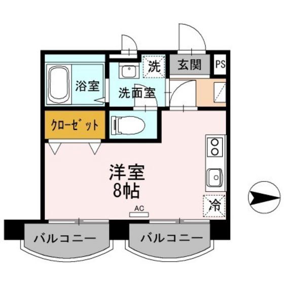 レジデンス石井(ワンルーム/2階)の間取り写真