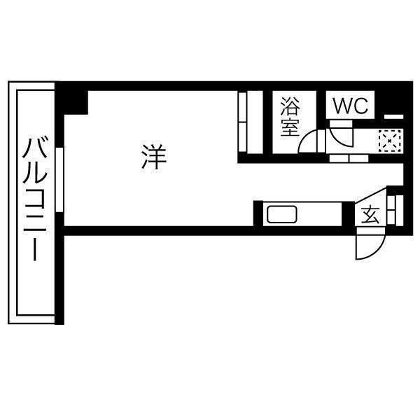 APT-K(ワンルーム/3階)の間取り写真
