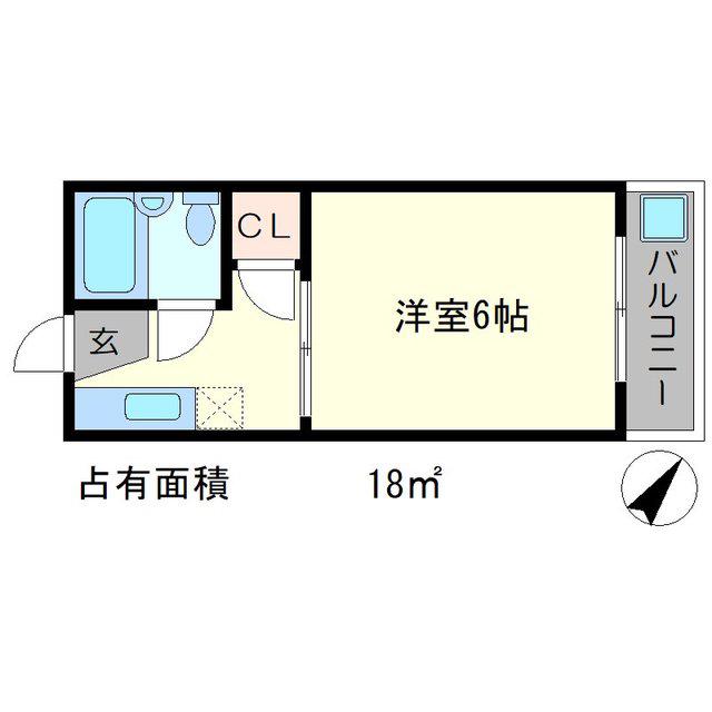 コーポ古波蔵(1K/3階)の間取り写真