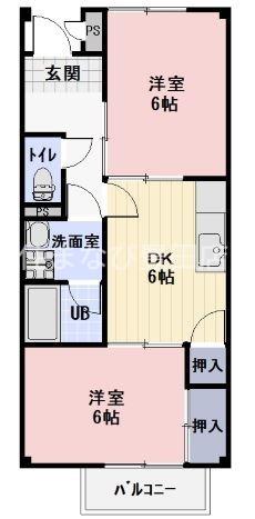 司コーラス(2DK/1階)の間取り写真