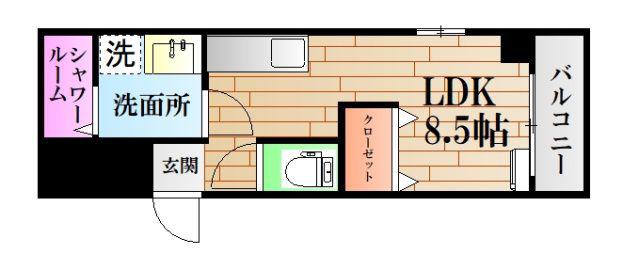 Y`Z B.L.D緑井(ワンルーム/3階)の間取り写真