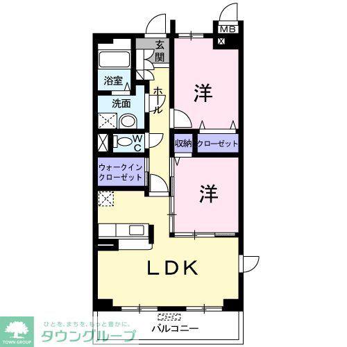 ハーモニー(2LDK/1階)の間取り写真