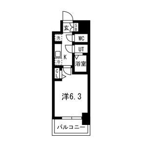 ファステート東大阪アダマス(1K/7階)の間取り写真