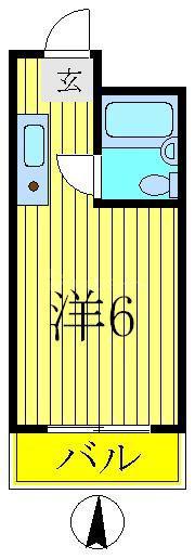 ジュネパレス柏第28(ワンルーム/4階)の間取り写真