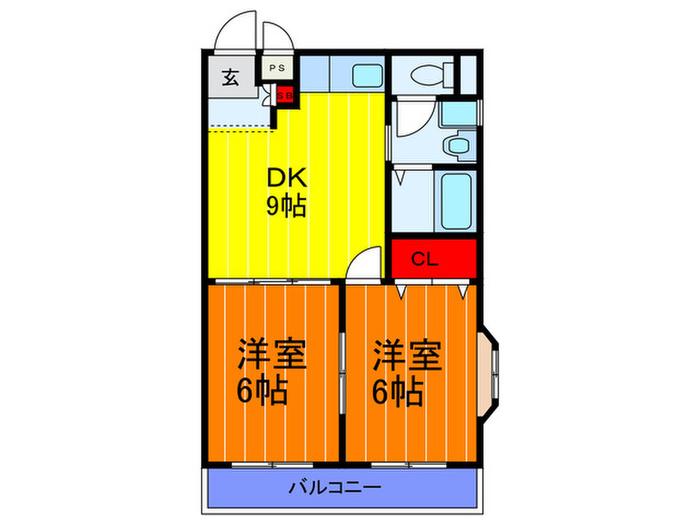 サクシードマエダマンション(2DK/5階)の間取り写真