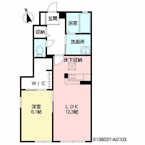 エバーグリーン汐見(1LDK/1階)の間取り写真