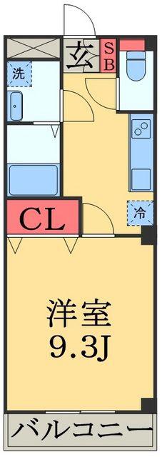 ルミナスワン(1K/1階)の間取り写真