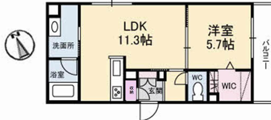 MIWISE(1LDK/3階)の間取り写真