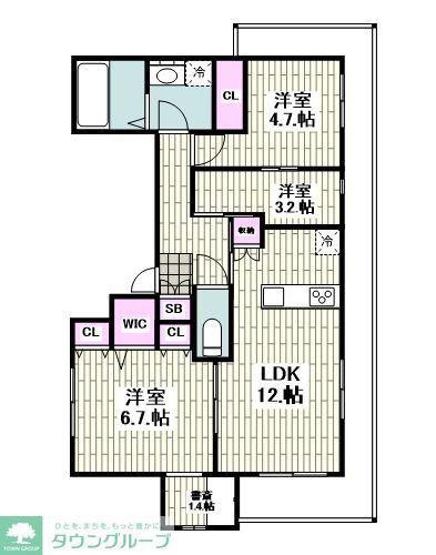 グランソレイユ横浜(3SLDK/3階)の間取り写真