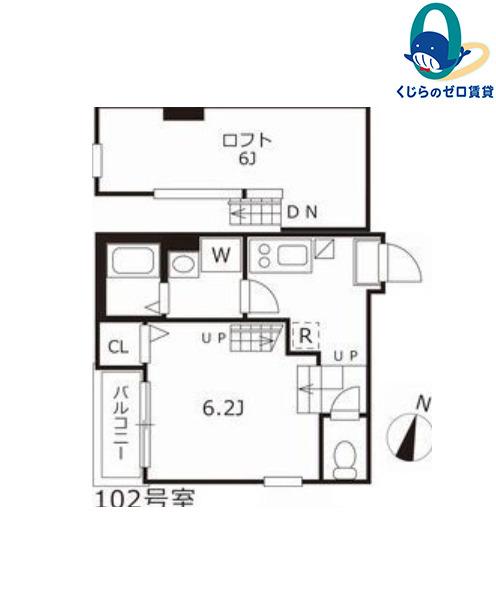 クオーレ名古屋(1K/1階)の間取り写真
