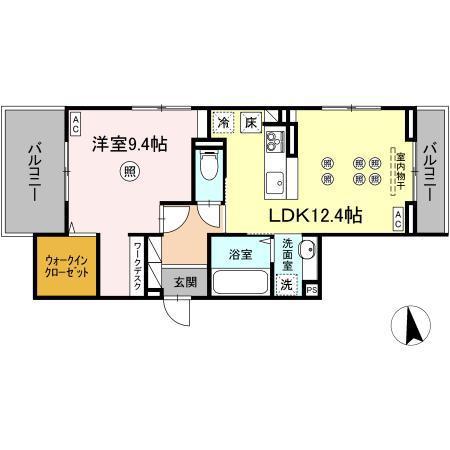 NAGOMI 10(1LDK/1階)の間取り写真