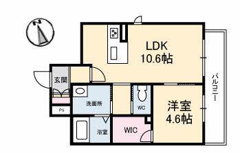 REGIO二番町(1LDK/2階)の間取り写真