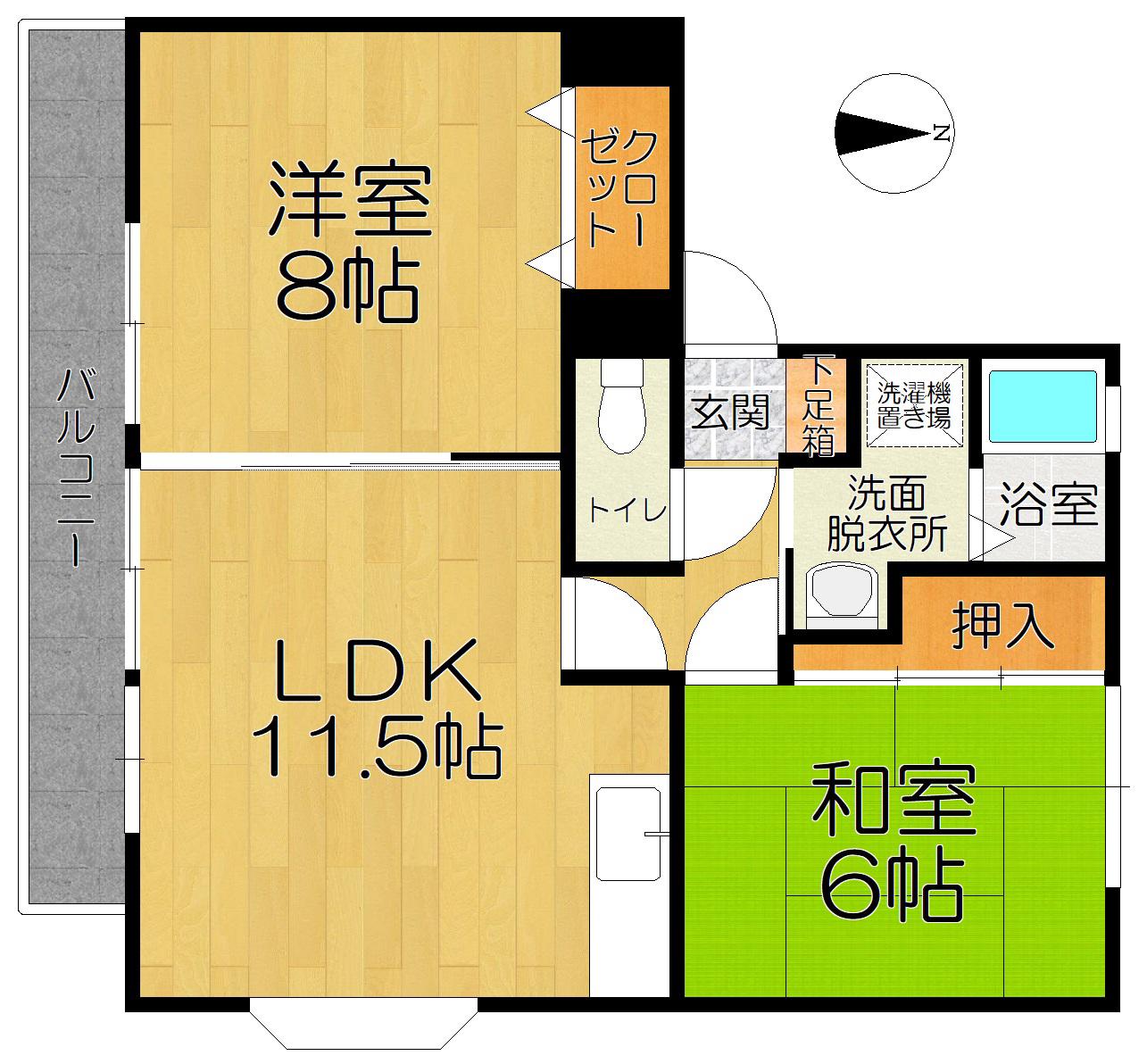 サンクレール守恒(2LDK/3階)の間取り写真