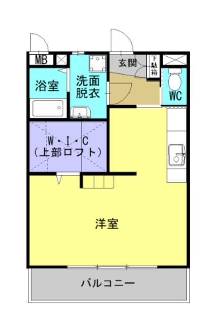 都城市中町マンション(ワンルーム/4階)の間取り写真