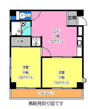 JOY・K・I(2DK/4階)の間取り写真