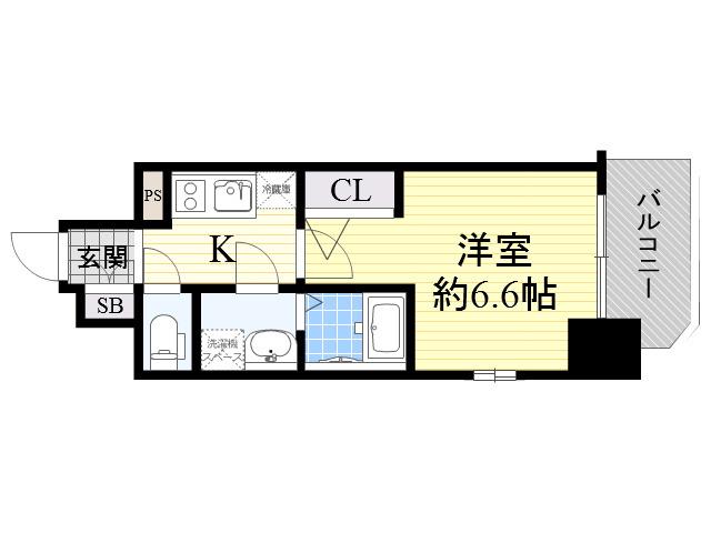 エスリード京橋セントラル(1K/8階)の間取り写真