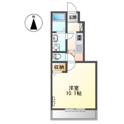 グレイシャス(1K/1階)の間取り写真