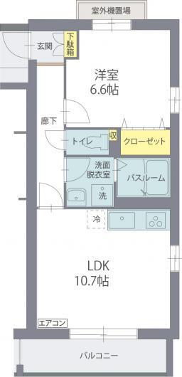 グリーンヒルズイーストI(1LDK/2階)の間取り写真