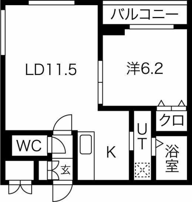 クラリス菊水V(1LDK/3階)の間取り写真