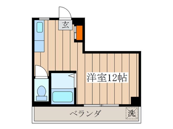 グリーンハイツ小金井(ワンルーム/3階)の間取り写真