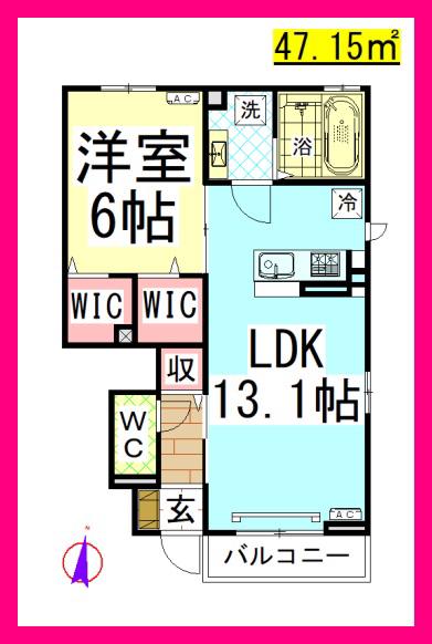 DLウィル湘南台 (1LDK/1階)の間取り写真