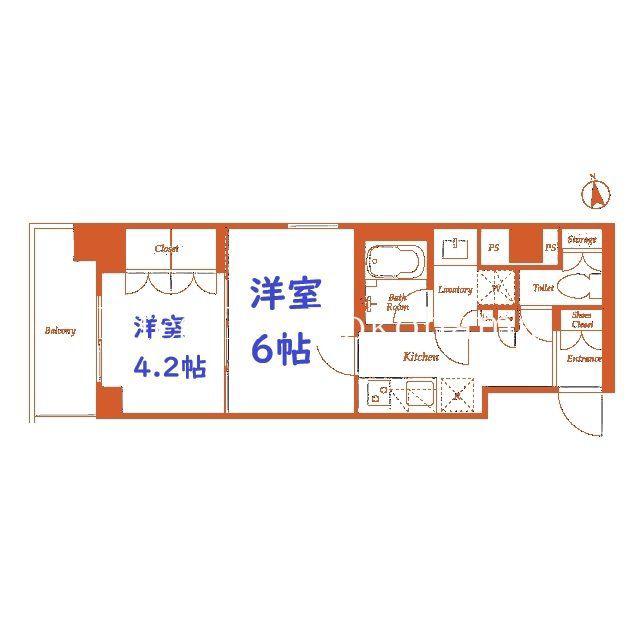 ラティエラ横濱鶴見(2K/2階)の間取り写真