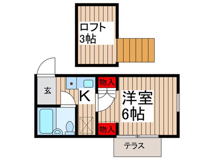 ジュネパレス松戸第156(1K/1階)の間取り写真