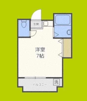 OKハイツ神路(ワンルーム/5階)の間取り写真