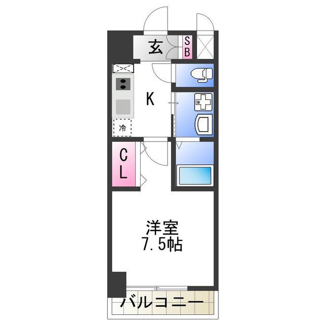 SILUS美章園(1K/10階)の間取り写真