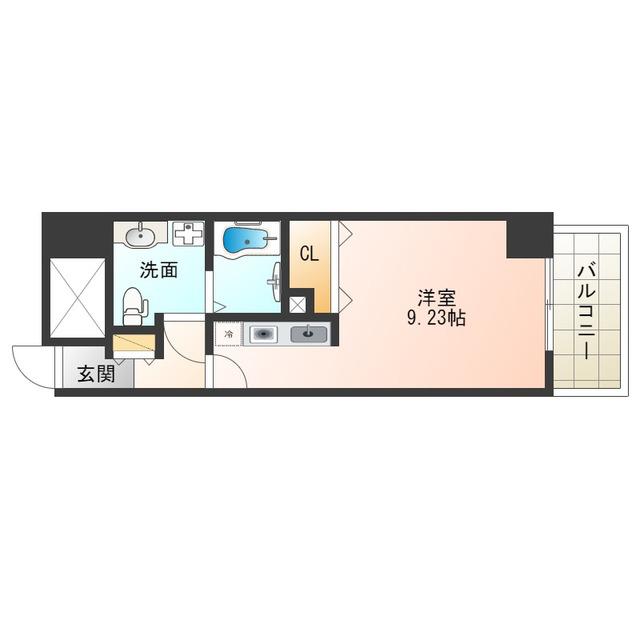 アクア福島(ワンルーム/3階)の間取り写真