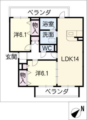 レジェンド葵(2LDK/2階)の間取り写真