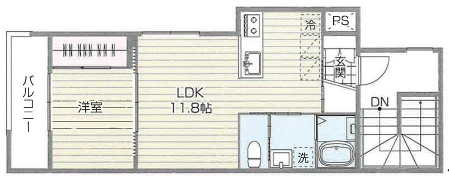 ALIVIO鷺宮(1LDK/4階)の間取り写真