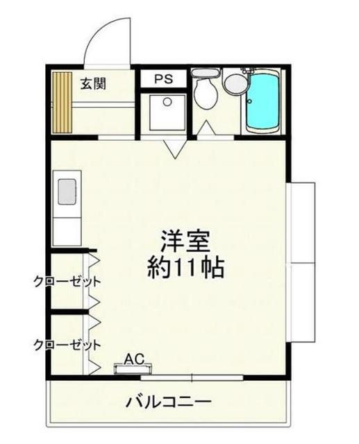 メゾンド青葉台(ワンルーム/5階)の間取り写真