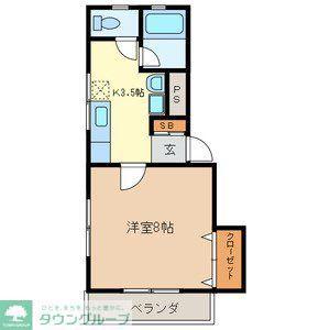 ベルメゾン(1K/2階)の間取り写真