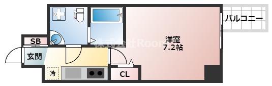 SERENITE上町台(1K/7階)の間取り写真