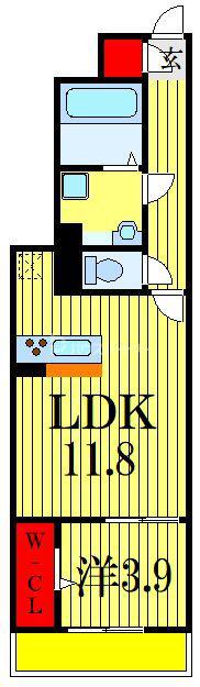 東庄レジデンス(1LDK/1階)の間取り写真