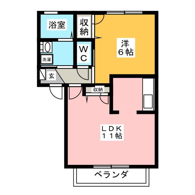 エスポワール(1LDK/2階)の間取り写真