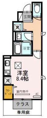 メゾンドエトワール神戸西山町(ワンルーム/1階)の間取り写真