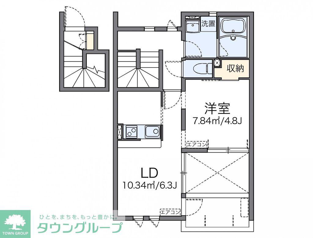 レオネクストプロキオン(1LDK/2階)の間取り写真
