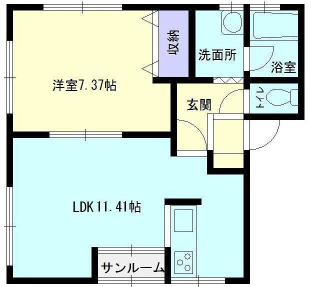オセロA棟(1LDK/2階)の間取り写真