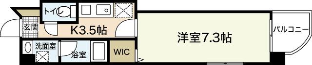 SUNSQUARE堺町(1K/7階)の間取り写真