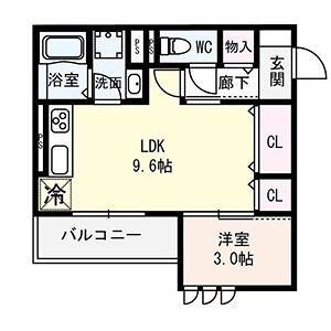 三国本町メディエートプラザ(1LDK/3階)の間取り写真