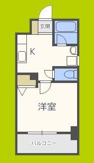 WILLDO難波WI(1K/4階)の間取り写真