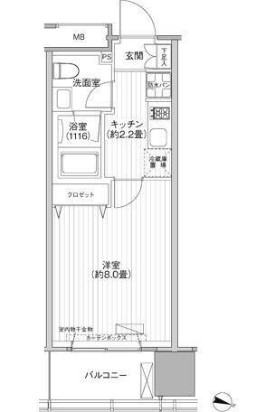 桜ヒルズ九段北(1K/6階)の間取り写真