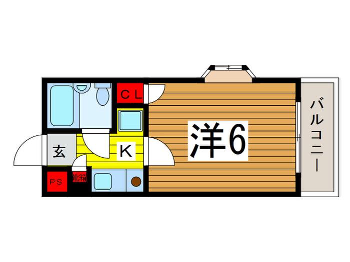 LIEN浦和常盤(1K/1階)の間取り写真