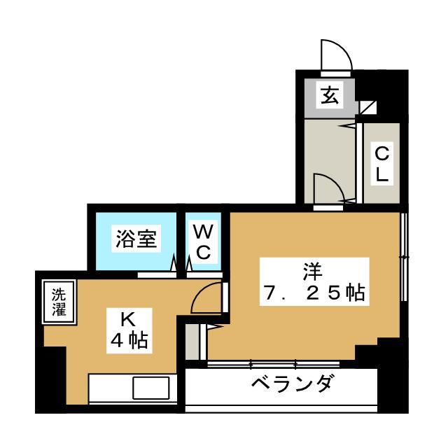 東神奈川クインビル(1K/9階)の間取り写真