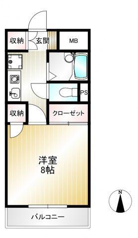 ハイシティー堀南(1K/2階)の間取り写真