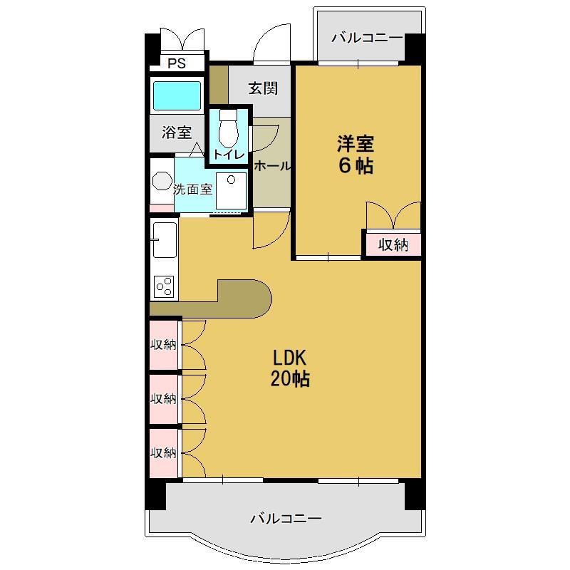 クレール浜松II(1LDK/8階)の間取り写真